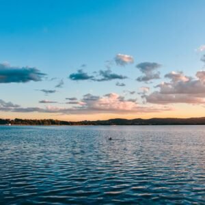 Lake Reflections - Peaceful sunset over a lake with clouds reflecti #16354056