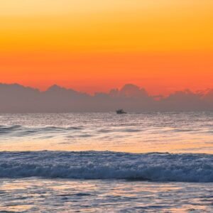 Beach Scenery - Stunning sunset over the ocean with vivid colors #16354144