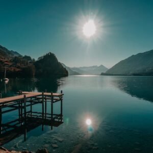 Lake Reflections - Scenic view of a tranquil lake and mountains at  #2618992