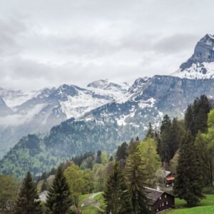 Snow Mountains - Tranquil snowy alpine mountain range with pictur #2674744