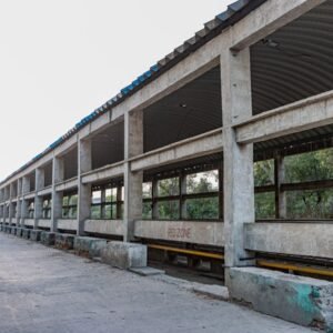 Desert Wilderness - Deserted concrete train station platform in Delh #32451522