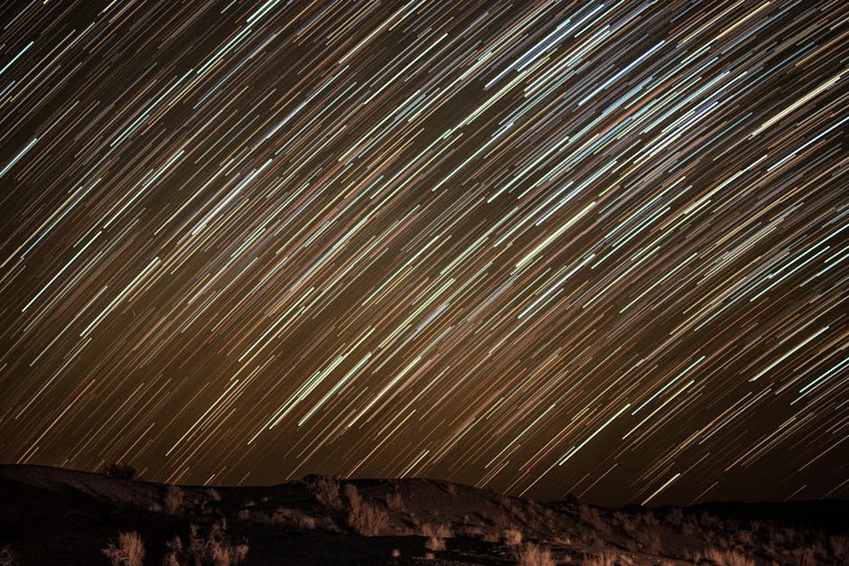 Desert Wilderness - Captivating long exposure of star trails over an #7459817
