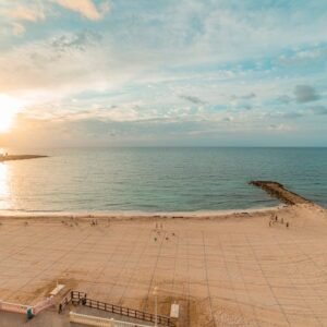 Beach Scenery - Beautiful sunset over Torrevieja beach with calm #9268088